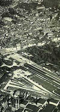Luftansicht vom alten Bahnhof